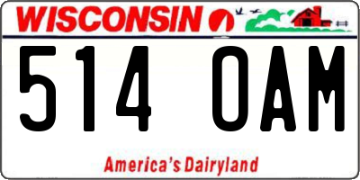 WI license plate 514OAM