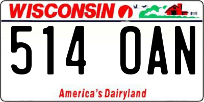 WI license plate 514OAN
