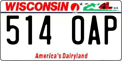 WI license plate 514OAP