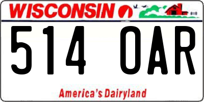 WI license plate 514OAR