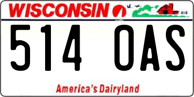 WI license plate 514OAS