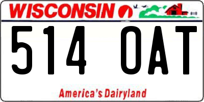WI license plate 514OAT