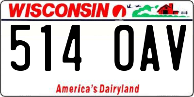 WI license plate 514OAV