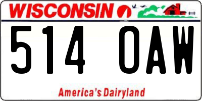 WI license plate 514OAW