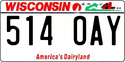 WI license plate 514OAY