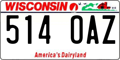WI license plate 514OAZ