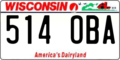 WI license plate 514OBA