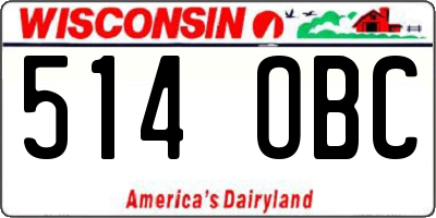 WI license plate 514OBC