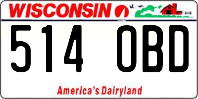 WI license plate 514OBD