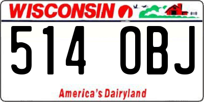 WI license plate 514OBJ