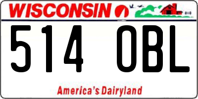 WI license plate 514OBL
