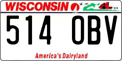 WI license plate 514OBV