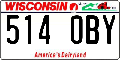 WI license plate 514OBY