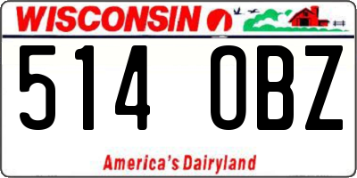 WI license plate 514OBZ