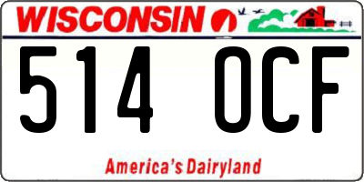 WI license plate 514OCF