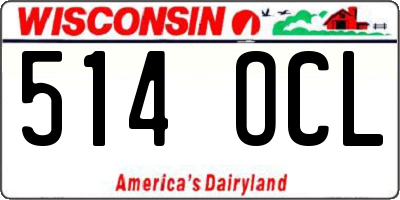WI license plate 514OCL