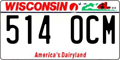 WI license plate 514OCM