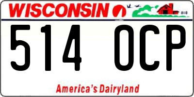 WI license plate 514OCP