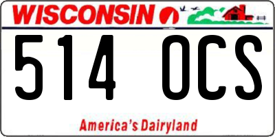WI license plate 514OCS