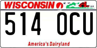 WI license plate 514OCU