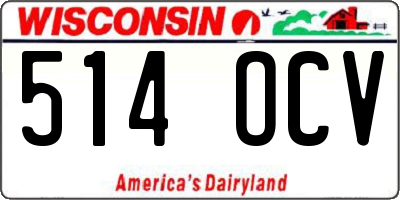 WI license plate 514OCV