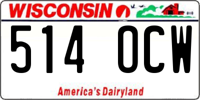 WI license plate 514OCW