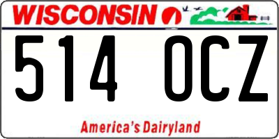 WI license plate 514OCZ
