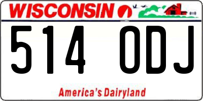 WI license plate 514ODJ