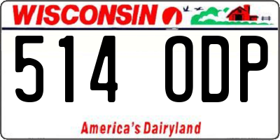 WI license plate 514ODP