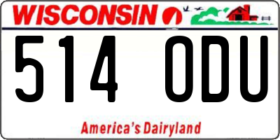 WI license plate 514ODU