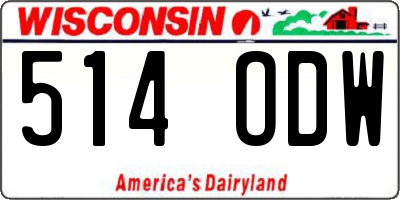 WI license plate 514ODW