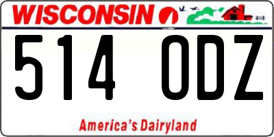 WI license plate 514ODZ