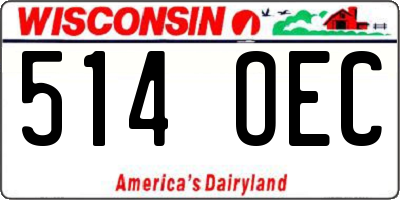WI license plate 514OEC