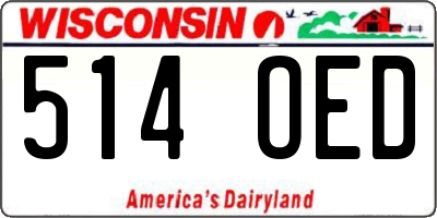 WI license plate 514OED