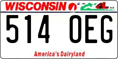 WI license plate 514OEG