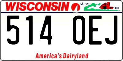 WI license plate 514OEJ