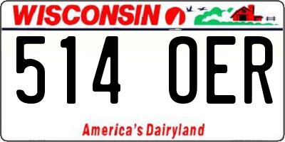 WI license plate 514OER
