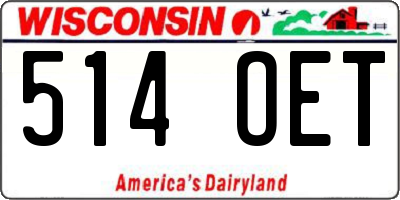 WI license plate 514OET