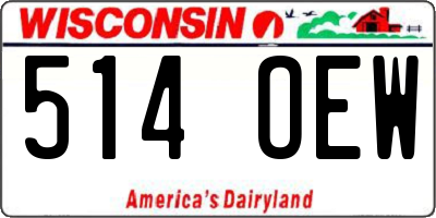 WI license plate 514OEW