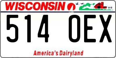 WI license plate 514OEX