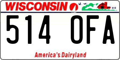 WI license plate 514OFA