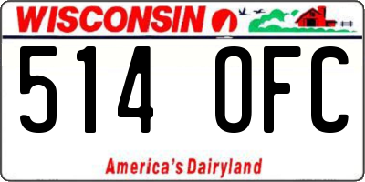 WI license plate 514OFC