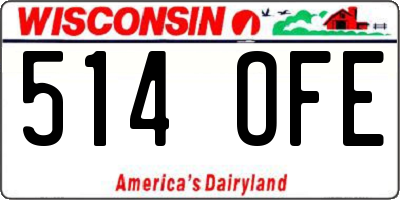 WI license plate 514OFE