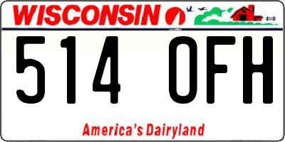 WI license plate 514OFH