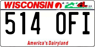 WI license plate 514OFI