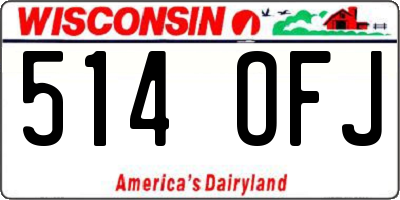 WI license plate 514OFJ