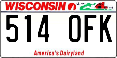 WI license plate 514OFK