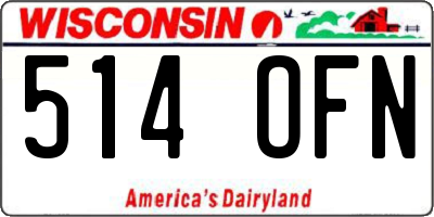 WI license plate 514OFN