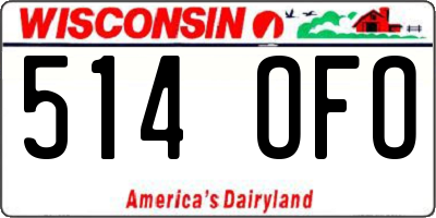 WI license plate 514OFO