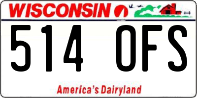 WI license plate 514OFS